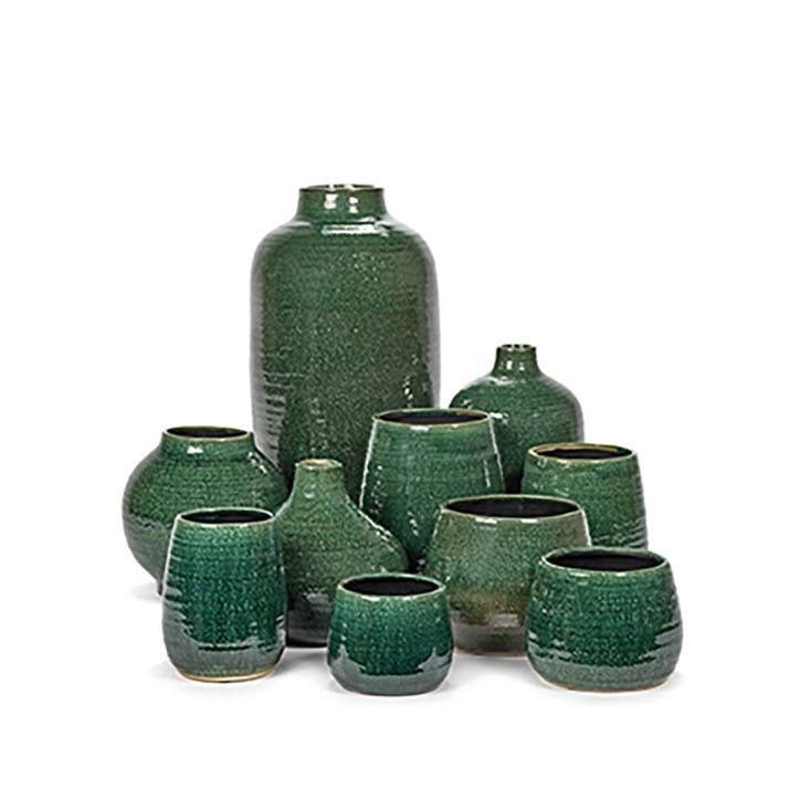 Glazed Vase H23.5cm, Dark Green