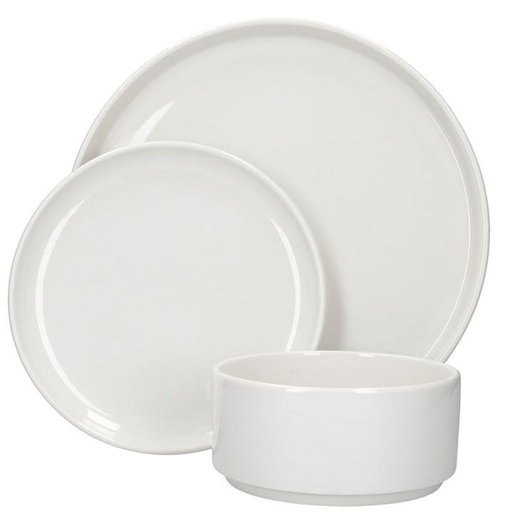 Camberlie 12 Piece Porcelain Dinnerware Set , White