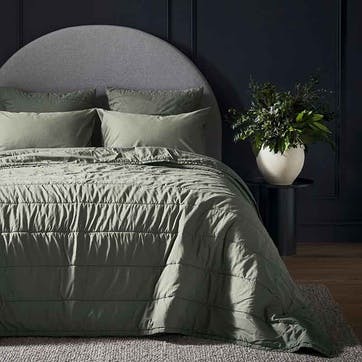 Luxe Cotton Super King Duvet Cover, Moss