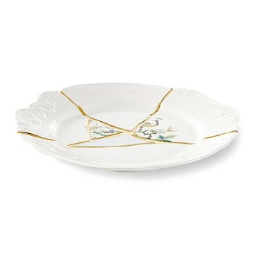 Dinner plate, 27.5cm, Seletti, Kintsugi - No2, white/gold