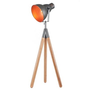 Larkin Tripod Table Lamp; Grey & Copper