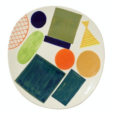 Block Line Platter, 38cm, Multi