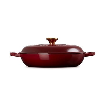 Signature Cast Iron Shallow Casserole 30cm, Garnet