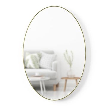 Hubba Oval Mirror 61 x 91cm, Brass