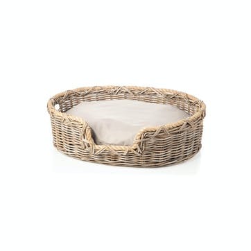 Rattan Oval Dog Basket, S