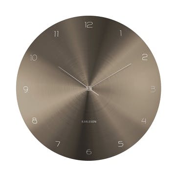Dome Disc Wall Clock D40cm, Gun Metal