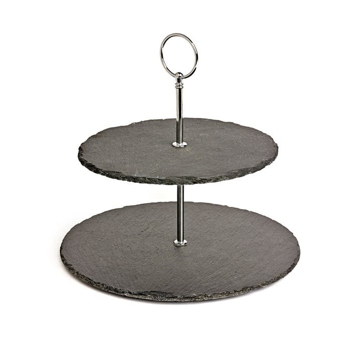Two-Tier Natural Slate Cake Stand