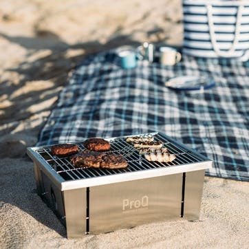 Flatdog Portable Fold Flat BBQ Grill, Stainless Steel