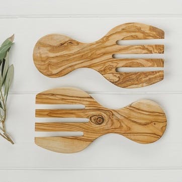 Olive Wood Salad Hands