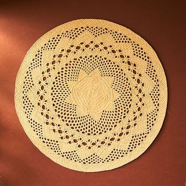 Classic Set of 2 Open Weave Placemats D30cm, Natural