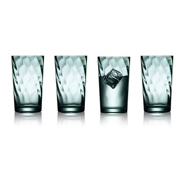 Vienna Set of 4 Highball Glasses, 450ml, Green