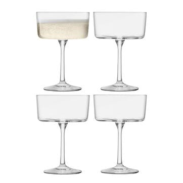 Gio Set of 4 Champagne/Cocktail Glasses 230ml, Clear