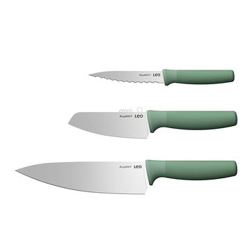 Leo 3 Piece  Speciality Knife Set, Forest