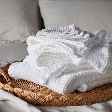 Cotton Waffle Towel, Hand Towel, White