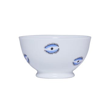 Sugar bowl, H10 x D10cm, Casacarta, Eye, White and Blue