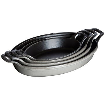 Cast Iron Oval Baking Dish, Graphite Grey