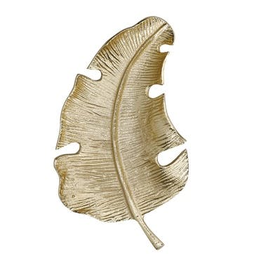 Leaf Serving Plate, Gold