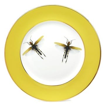 Urban Nature Dragonflies Dinner Plate, Yellow