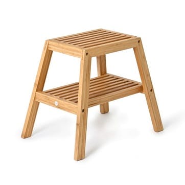 Slatted stool, H42 x W50.5 x D35.4cm, Wireworks, bamboo