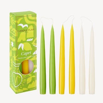 Travellers Collection set of 6 candles H25cm, Capri