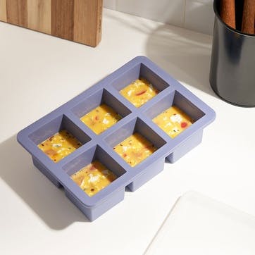 Peak Silicone 6 Cube Tray , Blue