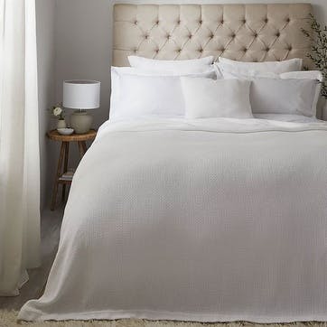 Colville Super King Bedspread , White