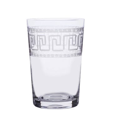 Greek Key Set of 6 Crystal Tumblers 260ml, Clear