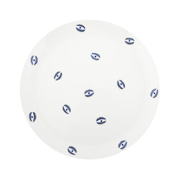 Dinner plate, D27cm, Casacarta, Eye, White and Blue
