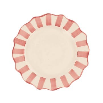 Scalloped Dinner Plate D27cm, Pink