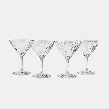 Roebling Set of 4 Cocktail Glasses 212ml, Clear