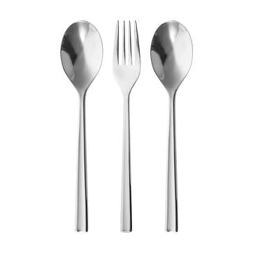 Blockley 3 Piece Serving Set, Stainless Steel