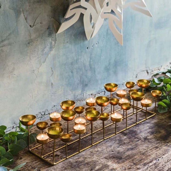 Multi Tea Light Holder, Gold