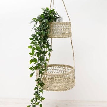 Natural Elements Seagrass Hanging Planter
