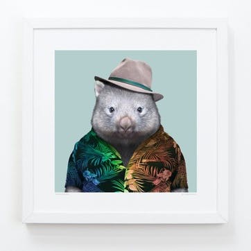 Zoo Portrait Print Wombat, 33cm x 33cm