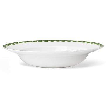 Scallop Rim Soup Bowl D24cm, Green