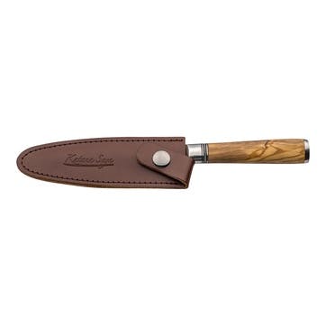 Katana Saya Olive Wood Paring Knife 9cm Damascus Blade,