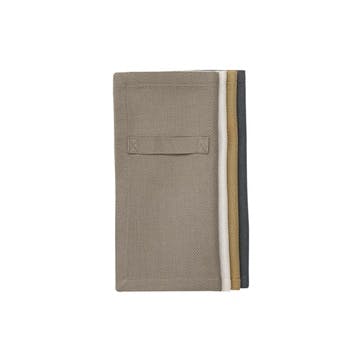 Herringbone Set of 4 Everyday Napkins 20 x 20cm, Earth Mix