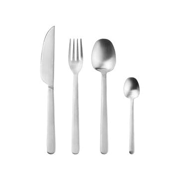 Nordic Bistro 16 Piece Cutley Set, Matt Satin