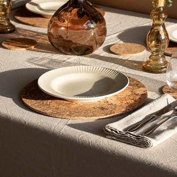 Cork Set of 4 Placemats D30cm, Natural