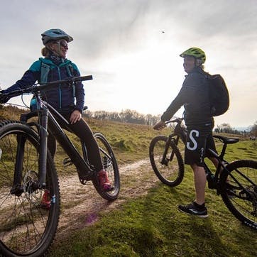 Tour the South Downs with GPS Guided Half Day Electric Mountain Bike Hire for Two