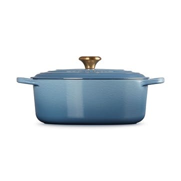 Signature Cast Iron Oval Casserole 29cm, Chambray