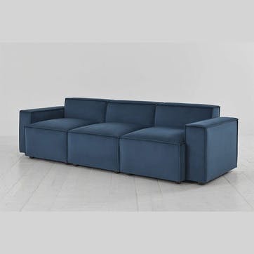 Model 03 3 Seater Velvet Sofa, Teal