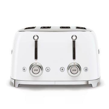 50's Retro 4 Slot Toaster, White