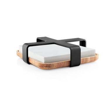 Nordic Kitchen Napkin Holder H5 x L19 x W19cm, Black