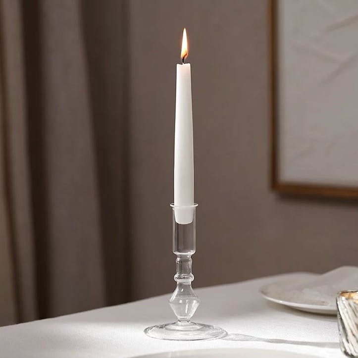 Rowley Candle Holder H15cm, Clear