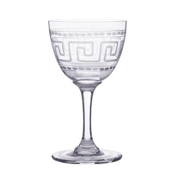 Greek Key Set of 6 Crystal Liqueur Glasses 80ml, Clear