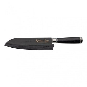 Katana Saya Pakkawood Santoku Knife 18cm Damascus Blade,