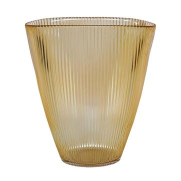 Ribbed Vase H24.5cm, Amber