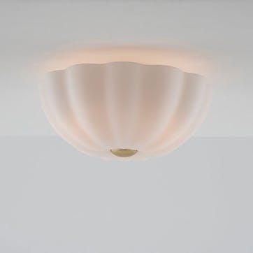 Flower Flush Ceiling Light H22cm, Opal