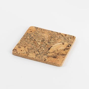 Cork Set of 4 Coasters W9 x L9cm, Natural